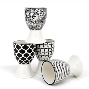 BIA BIA Egg Cup Black & White Set of 4