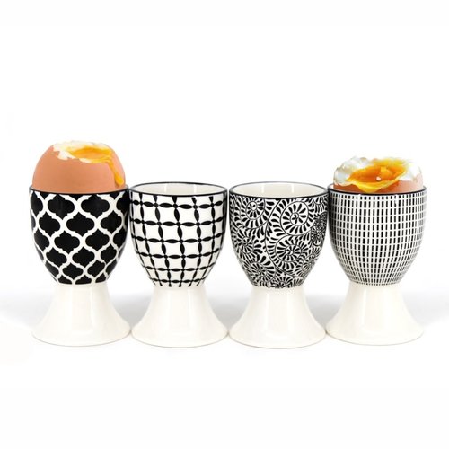 BIA BIA Egg Cup Black & White Set of 4