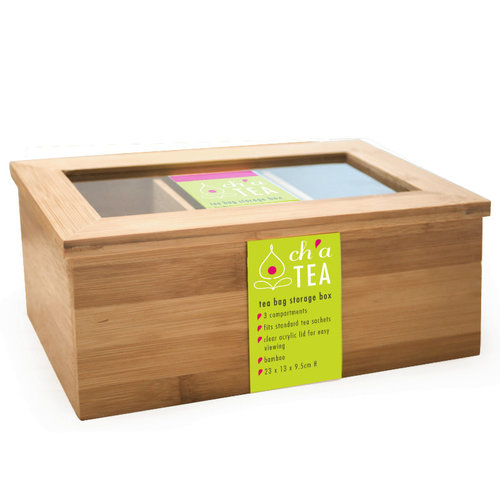 CH'A Tea Bamboo Tea Bag Storage Box