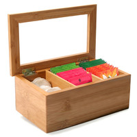Bamboo Tea Bag Storage Box
