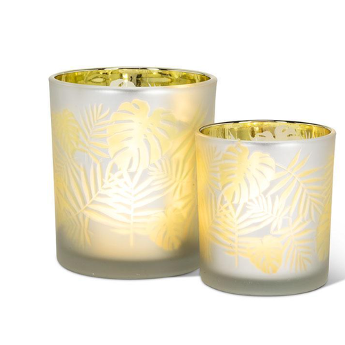 Abbott Small Frost Leaf Tealight YELLOW 3 ins.