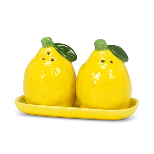 Abbott LEMON Salt & Pepper Shakers on Tray Abbott LEMON Salt & Pepper Shakers on Tray