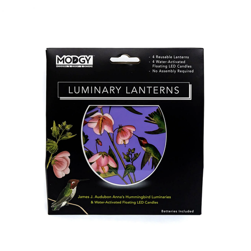 MODGY Luminary Lantern Hummingbird & Water Activated LED Candles 4 Each