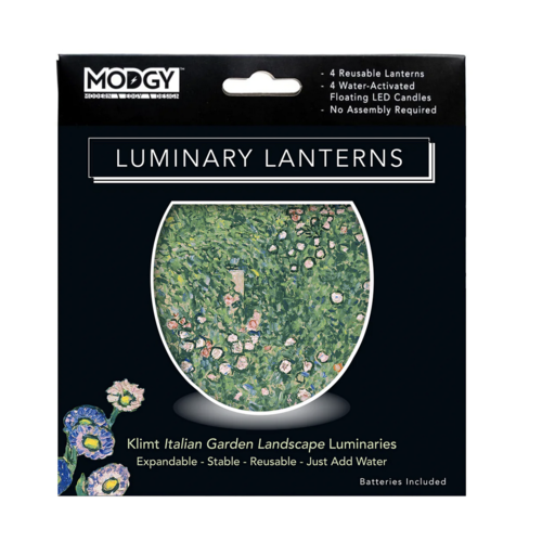 MODGY Luminary Lantern Italian Landscapes & Water Activated LED Candles 4 Each