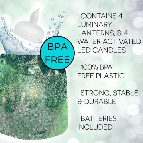 MODGY Luminary Lantern Italian Landscapes & Water Activated LED Candles 4 Each