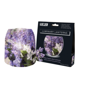 MODGY Luminary Lantern Lilacs & Water Activated LED Candles 4 Each