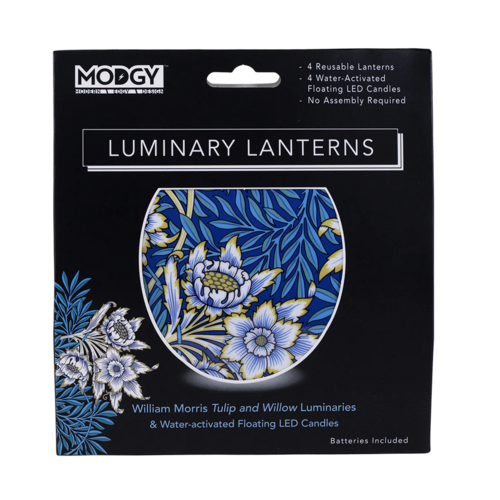 MODGY Luminary Lantern Tulip and Willow & Water Activated LED Candles 4 Each