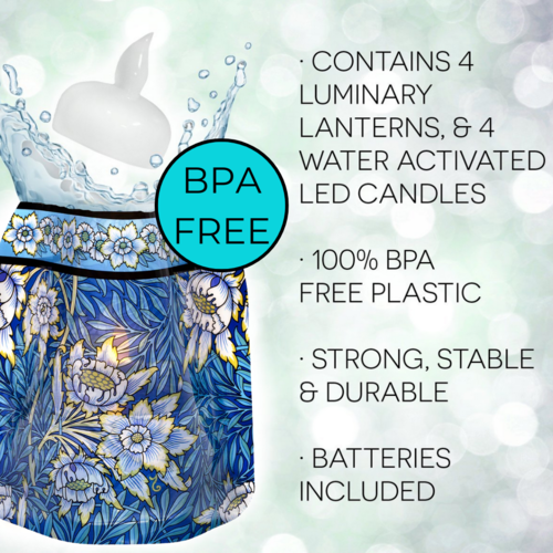 MODGY Luminary Lantern Tulip and Willow & Water Activated LED Candles 4 Each