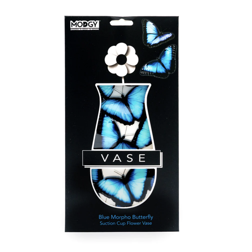 MODGY Suction Cup Vase Blue Morpho Butterfly