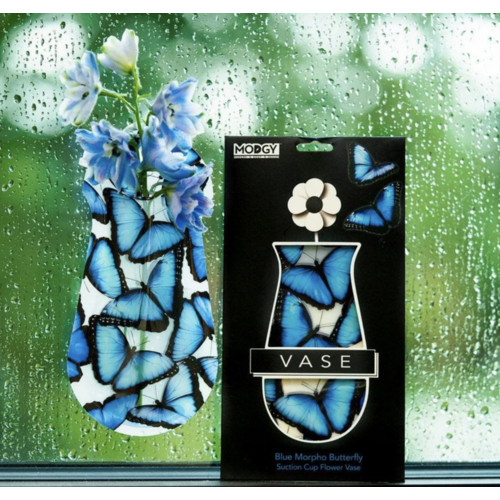 MODGY Suction Cup Vase Blue Morpho Butterfly