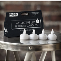 Water Activated LED Floating Candles 4 Pack White Light