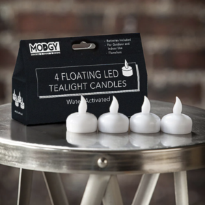 MODGY Water Activated LED Floating Candles 4 Pack White Light