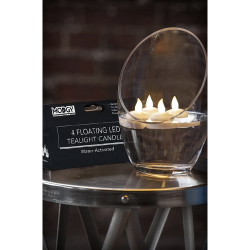 MODGY Water Activated LED Floating Candles 4 Pack White Light