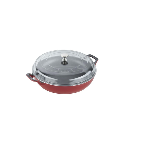Staub Braiser with Glass Lid 3.5 qt STAUB Cherry Staub Braiser with Glass Lid 3.5 qt STAUB Cherry