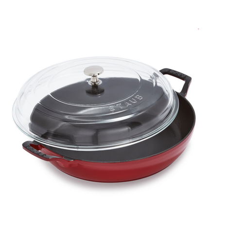 Staub Braiser with Glass Lid 3.5 qt Staub Cherry