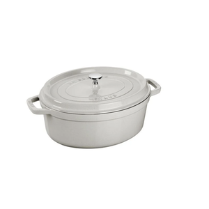 Staub Dutch Oven Oval 7qt White Truffle Staub