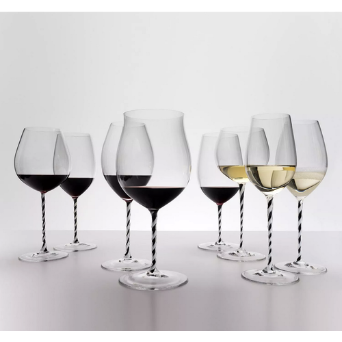 Riedel Fatto A Mano Riesling/Zinfandel Black & White Twisted