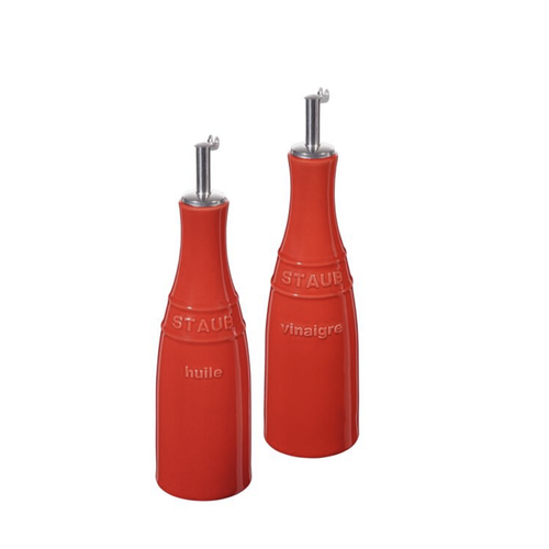 Staub Oil and Vinegar Set Cherry Red Staub Staub Oil and Vinegar Set Cherry Red Staub