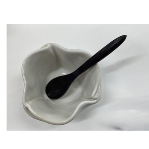 Hilborn Pottery Tiny Pot with Spoon White