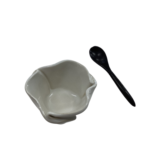 Hilborn Pottery Tiny Pot with Spoon White