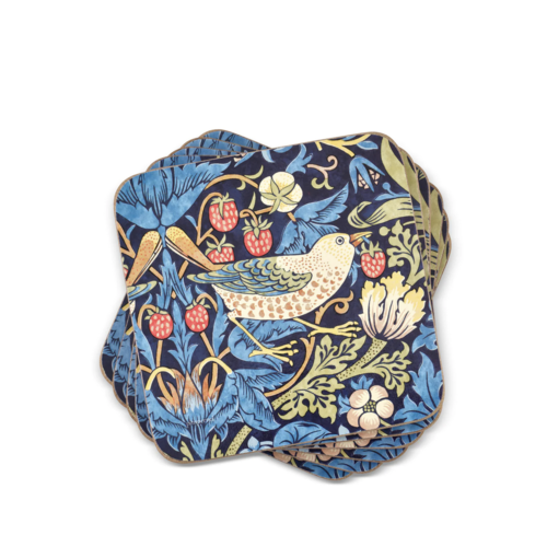 Pimpernel Coasters Morris Strawberry Thief Blue Set of 6 Pimpernel Coasters Morris Strawberry Thief Blue Set of 6