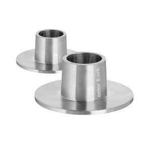 Ester & Erik Taper Candle Holder Matte Silver Set of 2 Ester & Erik Taper Candle Holder Matte Silver Set of 2
