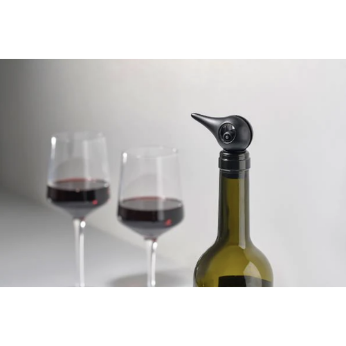 ZONE ROCKS Bird Wine Stopper Black