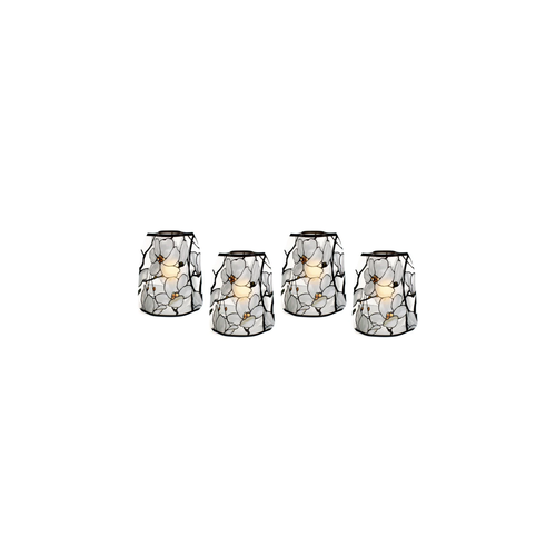 MODGY Luminary Lantern Magnolia Window & Water Activated LED Candles 4 Each