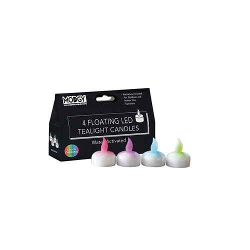 MODGY Water Activated LED Floating Candles 4 Pack Multi Colour Light