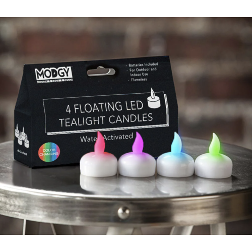 MODGY Water Activated LED Floating Candles 4 Pack Multi Colour Light