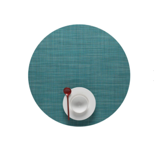 Chilewich Placemat Mini Basketweave Round Turquoise