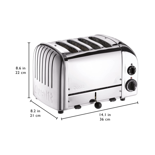 Dualit Extra-Wide 4-Slice Toaster in Polished Chrome