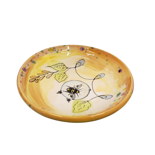 Plate Salad Yellow Bumble Bee