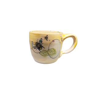 Mug Short Yellow Bumble Bee