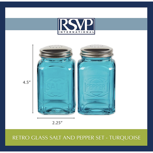 RSVP Salt & Pepper Shakers Retro Turquoise