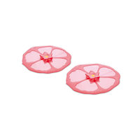 Lid Drink Silicone Hibiscus Set of 2
