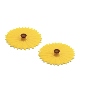 CHARLES VIANCIN Lid Drink Silicone Sunflower Set of 2