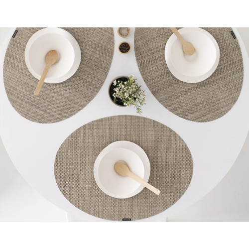 Chilewich Placemat Mini Basketweave Oval Cool Grey Chilewich Placemat Mini Basketweave Oval Cool Grey