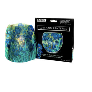 MODGY Luminary Lantern Van Gogh Irises & Water Activated LED Candles 4 Each