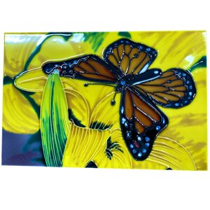 Benaya Handcrafted Art Decor Tile Monarch II 8 x 12 inches