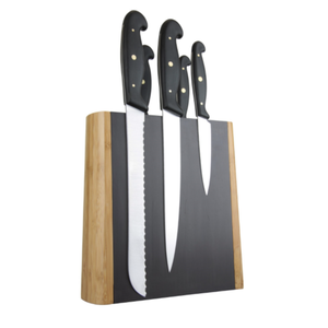 Knife Block Bamboo Magnetic Grey