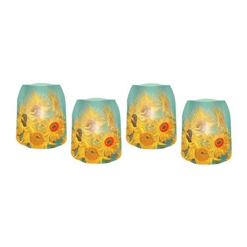 MODGY Luminary Lantern Van Gogh Sunflowers & Water Activated LED Candles 4 Each