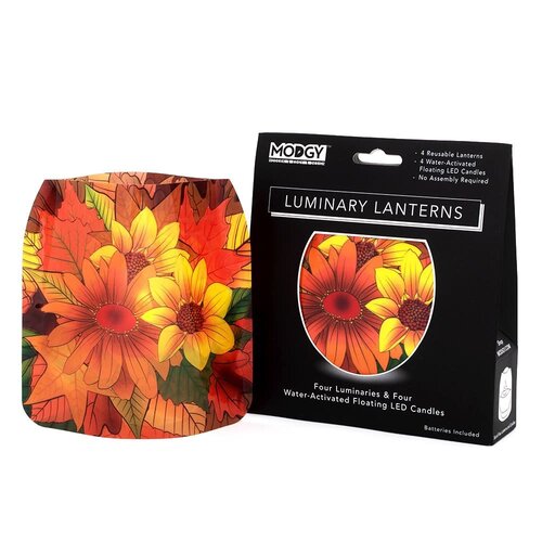 MODGY Luminary Lantern ThankFall & Water Activated LED Candles 4 Each MODGY Luminary Lantern ThankFall & Water Activated LED Candles 4 Each