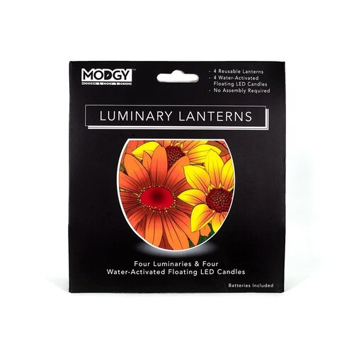 MODGY Luminary Lantern ThankFall & Water Activated LED Candles 4 Each MODGY Luminary Lantern ThankFall & Water Activated LED Candles 4 Each