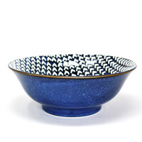 Bowl Chevron Blue 8 inches