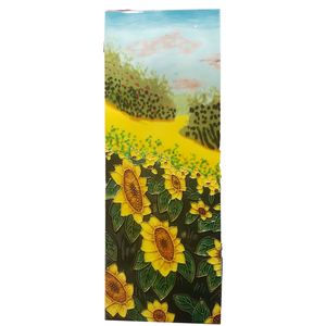 Benaya Handcrafted Art Decor Tile Hillside Sunflowers 6 x 16 inches