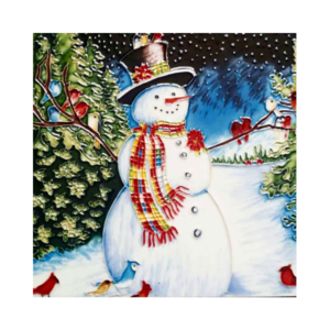 Benaya Handcrafted Art Decor Trivet Tile Snowman Chorus 8 x 8 inches