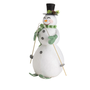 Silver Tree Felt Skiing Snowman Tabletop