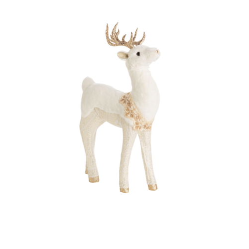 Silver Tree Deer Tall Gold Lacy Legs with Champagne Collar