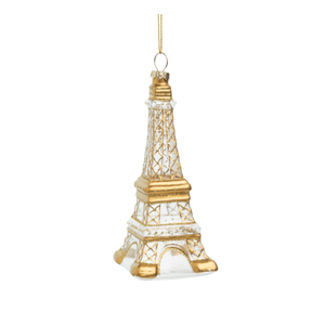 Silver Tree Eiffel Tower Ornament Glass